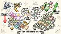 Image Generate Using Gemini AI : Rupee Falls 20 Paise To 95.43 Against US Dollar In Early Trade