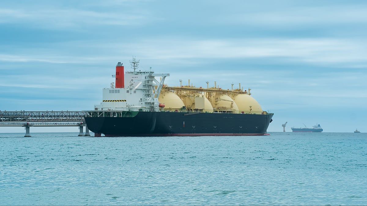 An LNG tanker sails near a major global energy shipping route amid geopolitical tensions - null