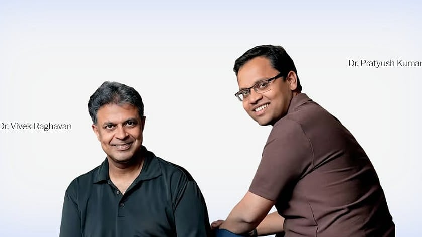(L to R) Vivek Raghavan and Pratyush Kumar, Co-Founders,  Sarvam AI - null