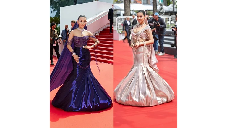 Urmimala Baruah and Snigdha Baruah attending the 2026 Cannes Film Festival red carpet event - null