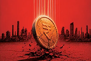Digital illustration conceptualised by Ragini Singh : The Problem of the Rupee