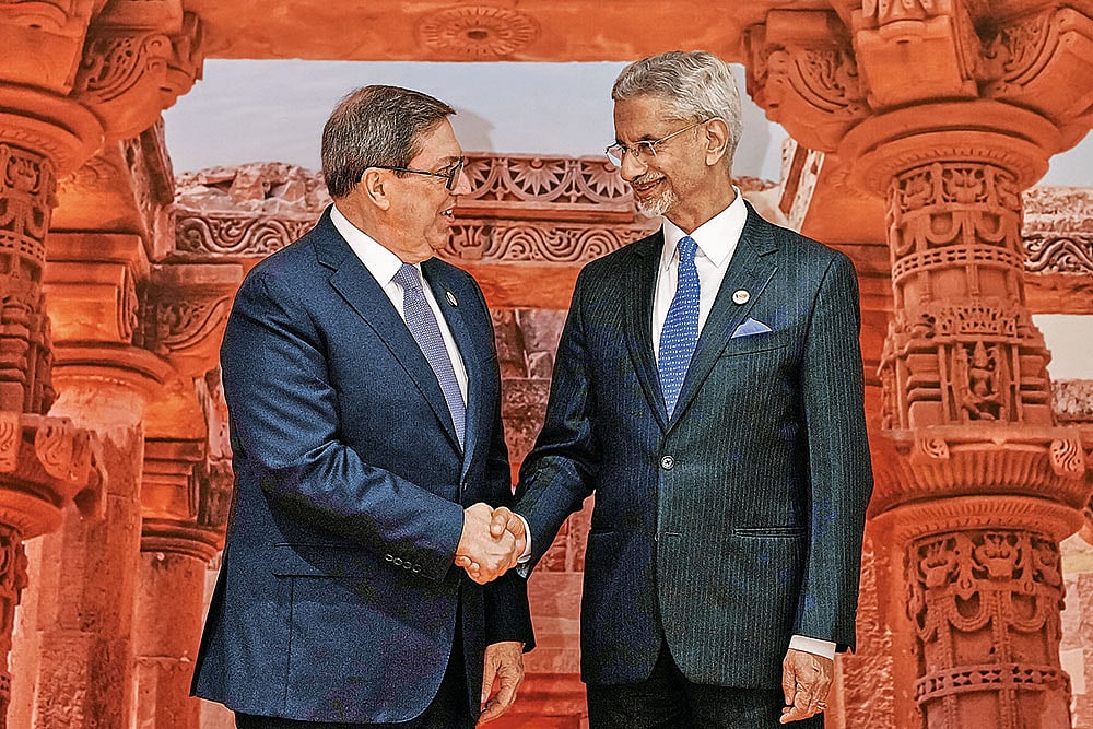 Jaishankar with Cuban counterpart Bruno Rodriguez Parrilla