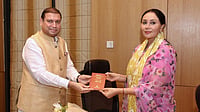 Rajasthan Forum Seeks Dedicated Tourism Desk To Boost Bengal-Rajasthan Travel Ties On behalf of Rajasthan Forum, Sundeep Bhutoria presents a copy of Tagore’s handwritten Gitanjali to Rajasthan Deputy CM Diya Kumari at ITC Sonar, Kolkata.