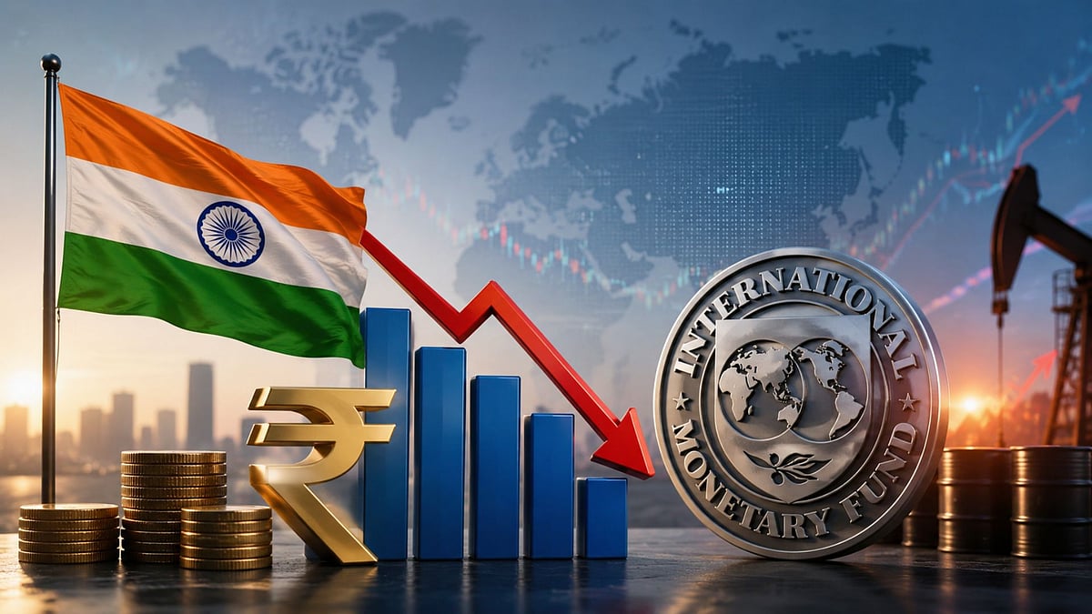 IMF Cuts India's Growth Forecast to 6.4% for FY27 - AI generated 
