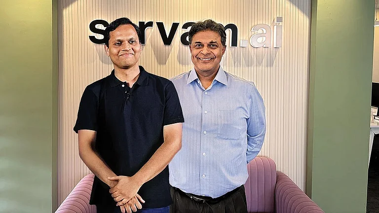 Sarvam AI cofounders Pratyush Kumar (left) and Vivek Raghavan (right) - null
