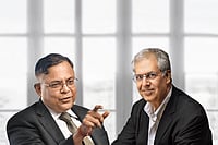 Can Tata’s Big Bets Pay Off After Chandrasekaran’s Exit? N Chandrasekaran, chairman, Tata Sons (extreme left), and Noel Tata, chairman, Tata Trusts