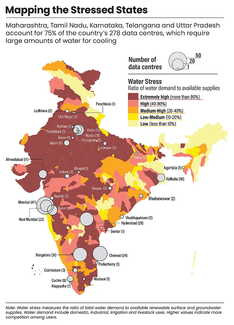Data centres are situated in water-stressed regions