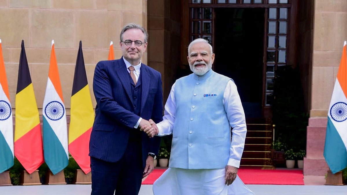 Belgium's Prime Minister Bart De Wever (left) and Prime Minister Narendra Modi (right) - X/@MEAIndia