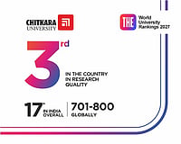 Chitkara University Ranks 3rd In India For Research Quality In THE World University Rankings 2027 SAM : Chitkara University Ranks 3rd in India for Research Quality | #17 Overall | Top 701-800 Globally
