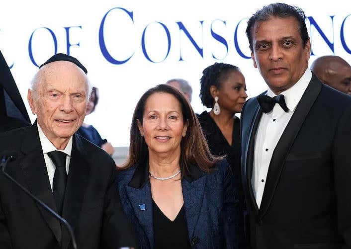 Raj Subramaniam, President & CEO FedEx Corporation with Karen Schneier Dresbach, Executive Vice President, & Rabbi Arthur Schneier, Founder & President, Appeal of Conscience Foundation. - User