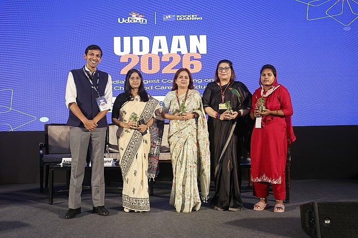 Azeez Gupta, Rocket Learning; Dr. Shena Aggarwal, Govt. of Punjab; Radhika Jha, Govt. of India; Dr. Mrinalini Darswal, Govt. of Odisha; Rakhi, Parent from Sonipat - null