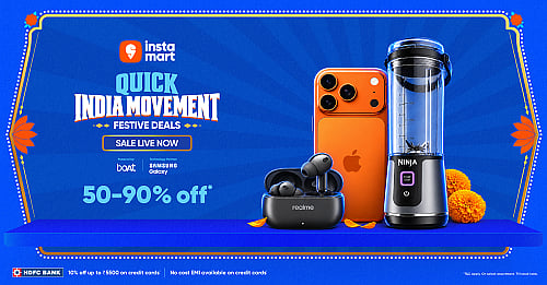 Instamart’s Quick India Movement Sale is back with festive deals and 50–90% off across electronics, home appliances, beauty, and more - null