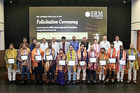 SRM AP's Research Excellence Grows As 20 Faculty Members Feature Among The World's Top 2 Percent Scientists Prof. Ch Satish Kumar, VC, SRM AP and University leadership felicitating SRM AP faculty recognised among World Top 2% Scientists