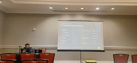 Dr. Shivaraman Ramaswamy, Co-founder and CTO of BBBS, delivering the opening keynote on quantum radar at QuantEW 2026