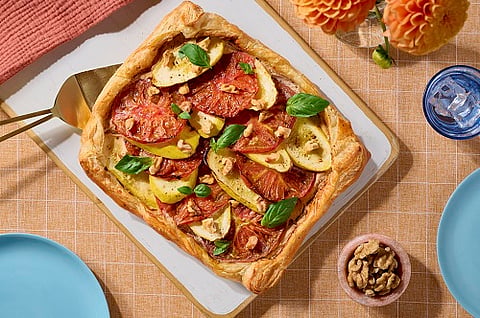 Walnut Ricotta Tart with Roasted Veggies