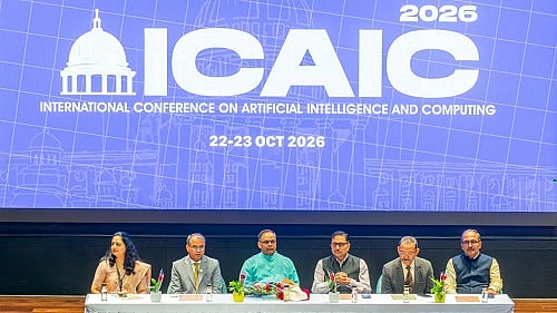 Dignitaries and experts in the ICAIC 2026 at Manipal University Jaipur - null