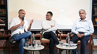 L-R: Anurag Behar, Dr. Sanjay Rangan, Dr Mukund Kasursrinivas Rao, Trustees of the Dr Kasturirangan Trust​