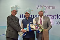 From left to right- Mr Anurag Yadav, CEO Livasa Hospitals, Mr. Shantanu Nalavadi, MD, IndiaRF, Mr. Gladwin Nayyar, Facility Director, Livasa Hospital, Karnal