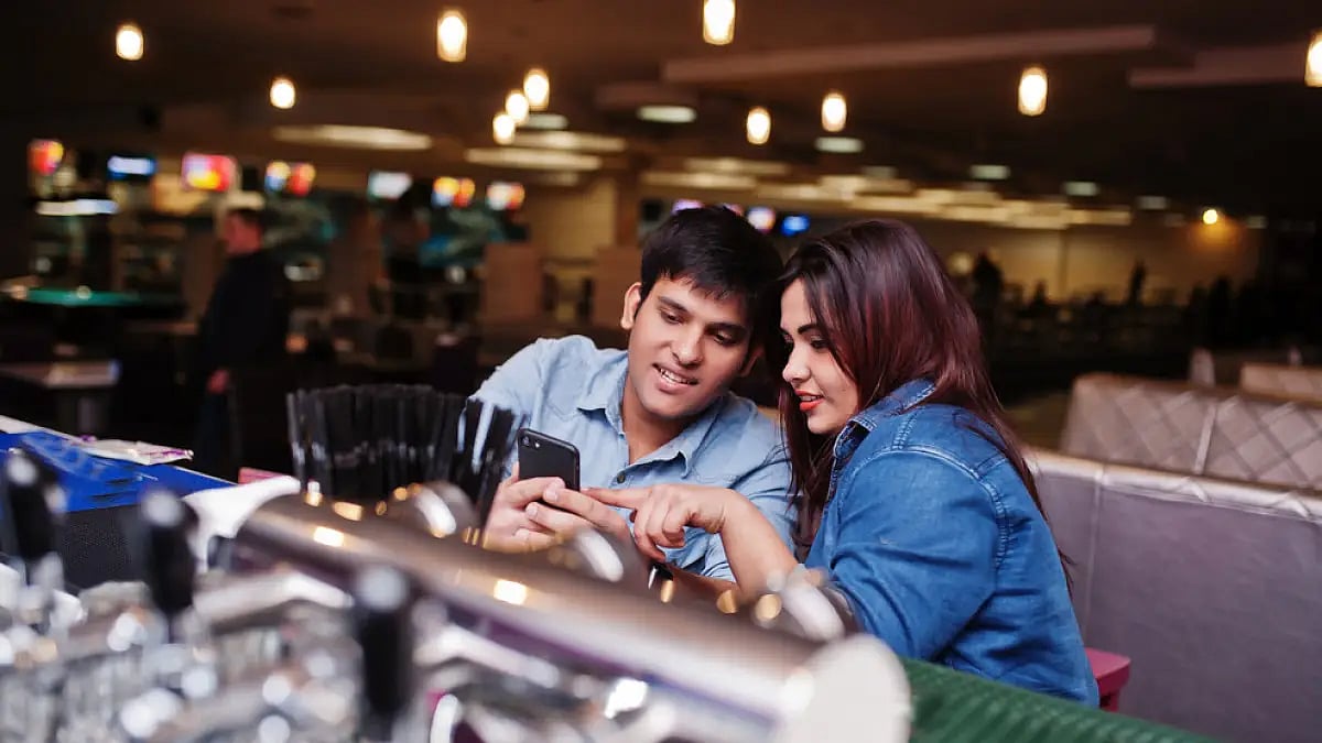 Indian couple on a date. 