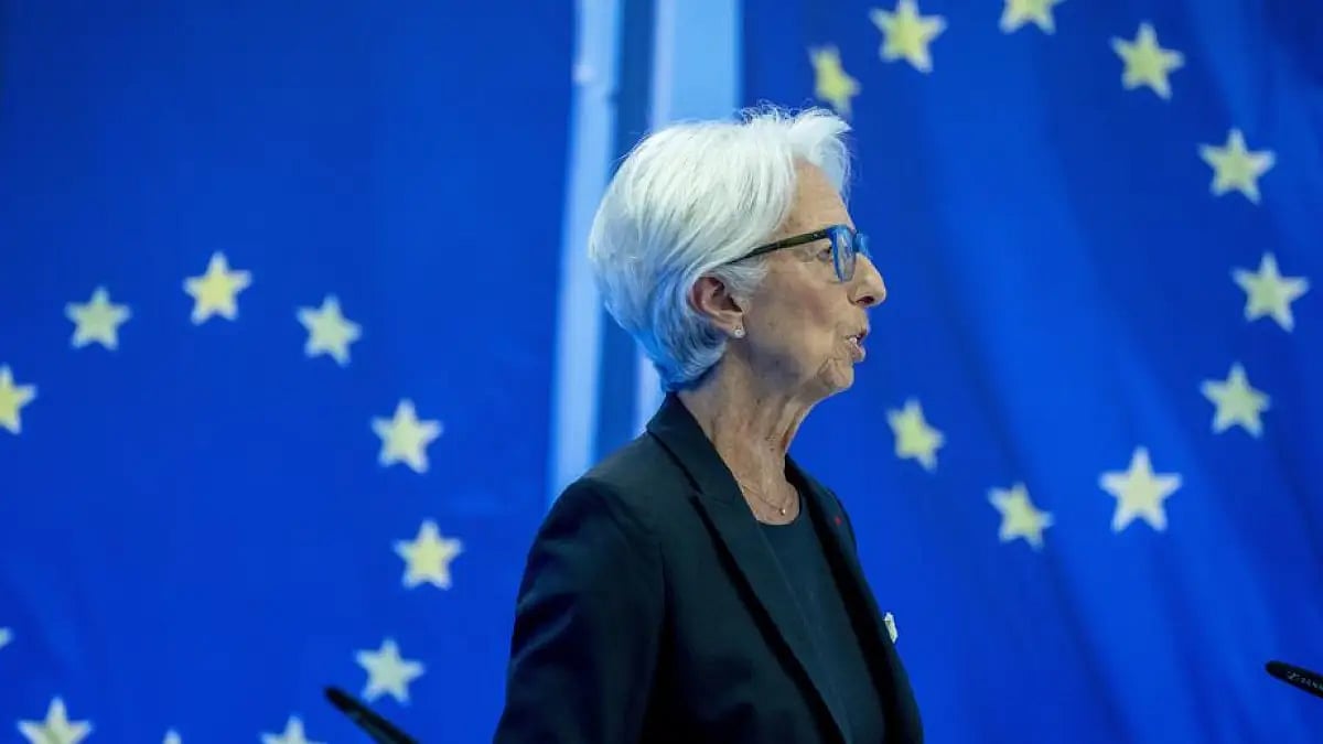 Christine Lagarde, President of the European Central Bank speaks during a press conference