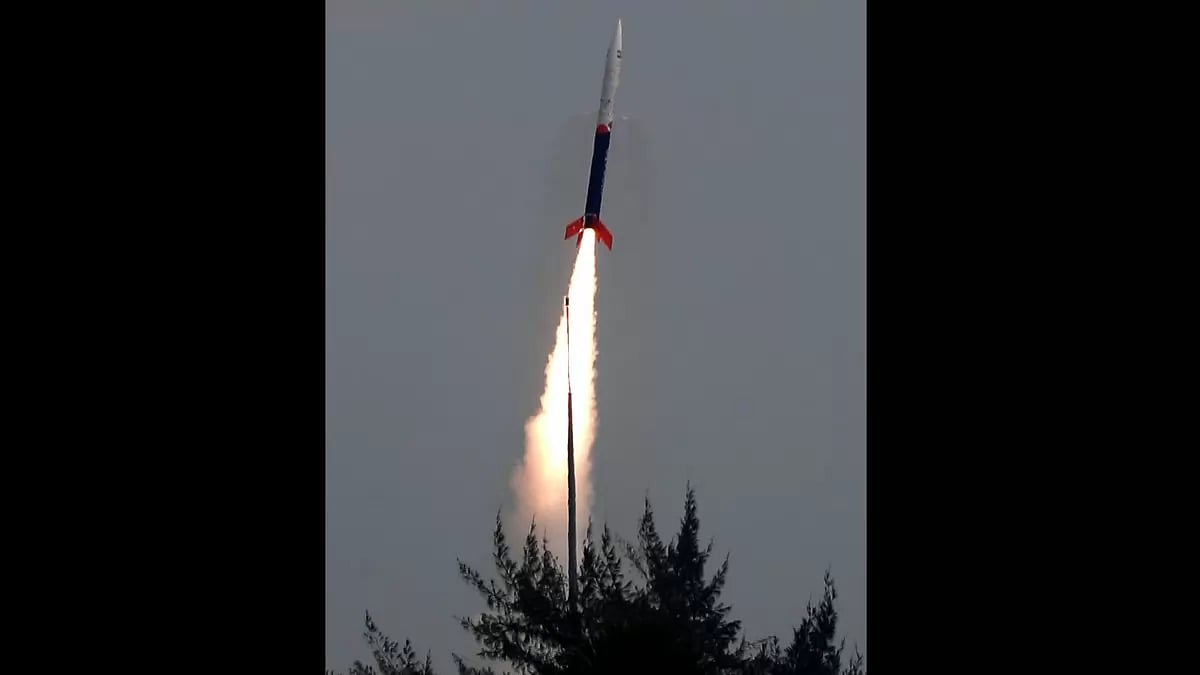 Ascent of Skyroot Aerospaces Vikram-S launcher today from Sriharikota #MissionPrarambh | ISRO