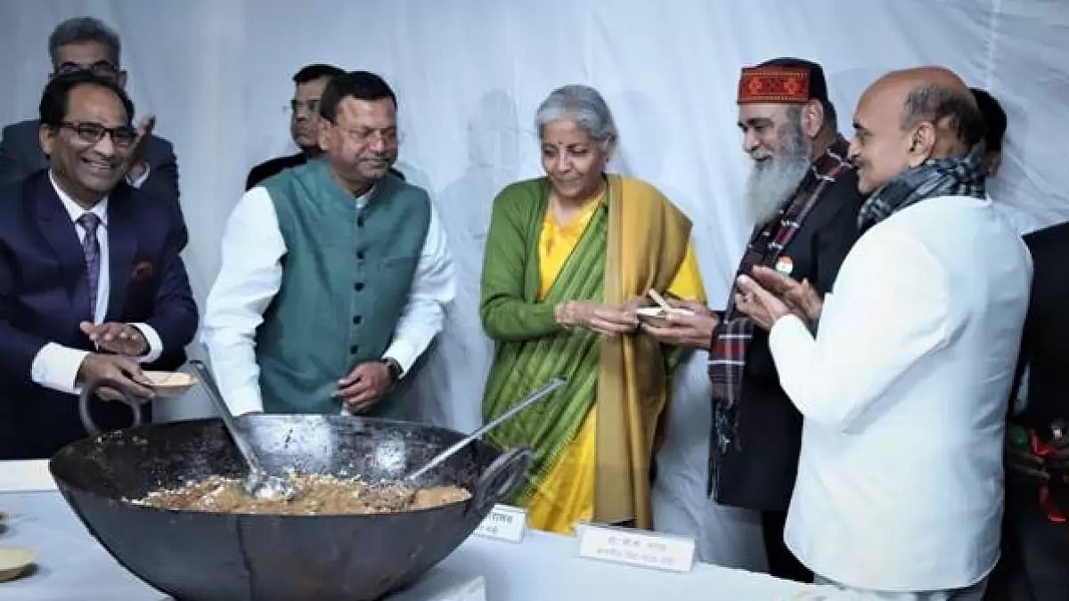Finance Minister Nirmala Sitharaman at Halwa Ceremony