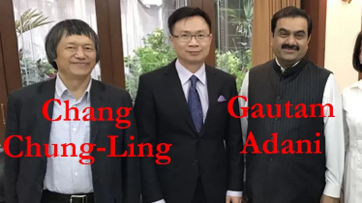 An image featuring Gautam Adani and Chang Chung-Ling sourced from Taiwanese media