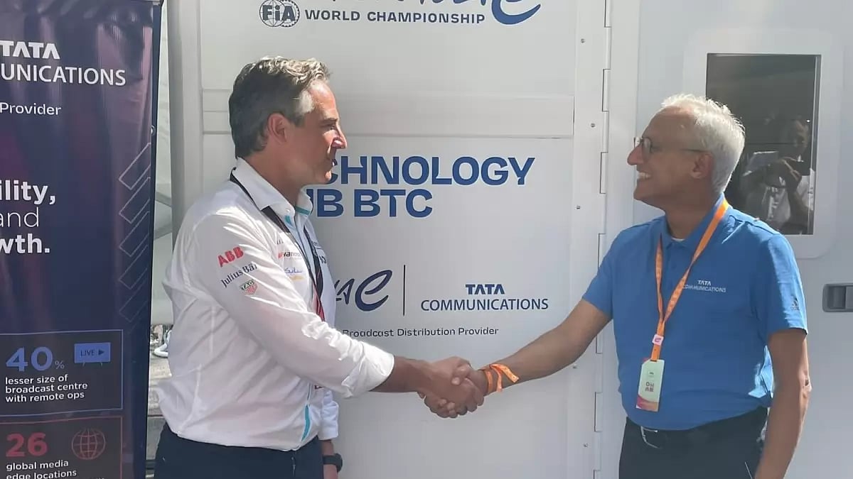 Jamie Reigle, CEO, Formula E and Amur Lakshminarayanan, CEO, Tata Communications