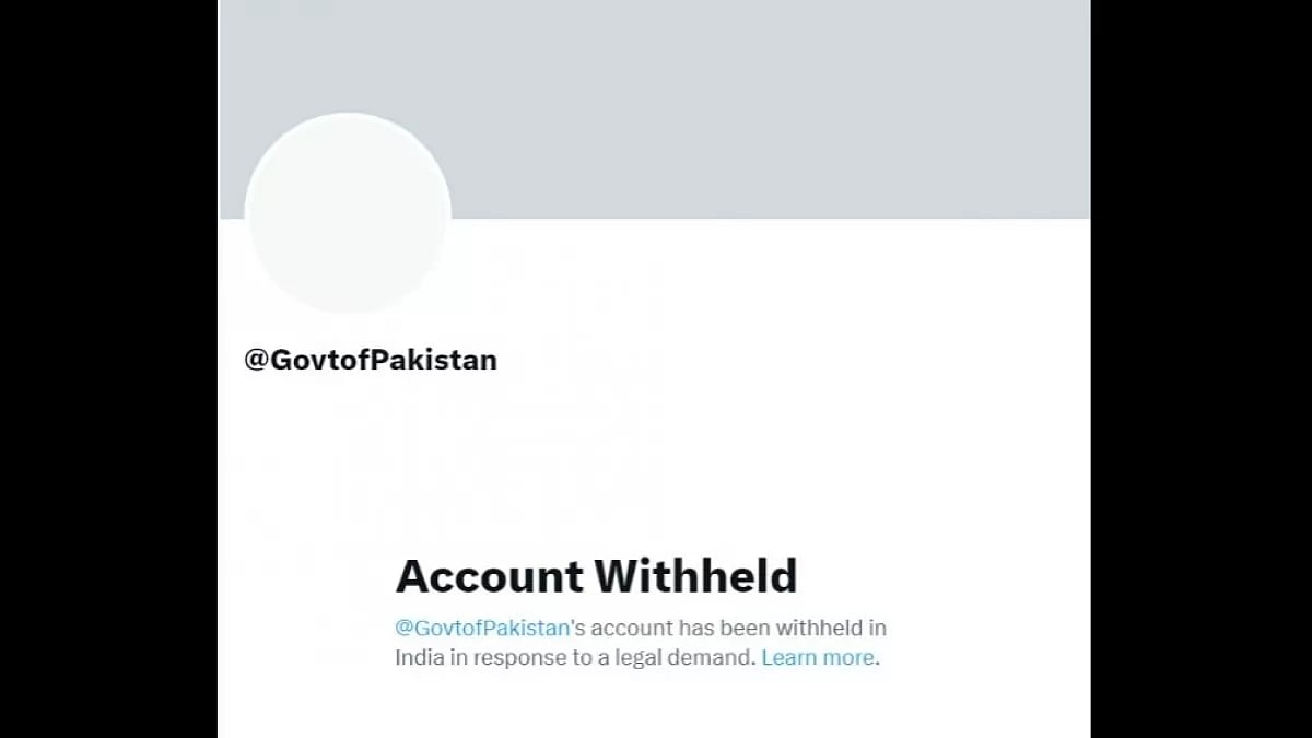 Government of Pakistan Twitter Account Withheld In India