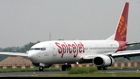 A SpiceJet plane ready for take off