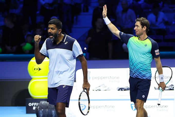 X/@AITA__Tennis : Rohan Bopanna and his partner Matthew Ebden at Australia Open 2024 
