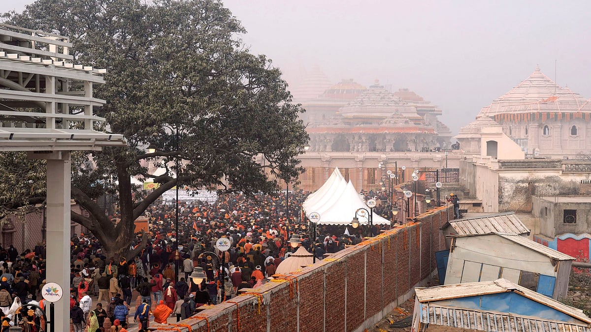 PTI : Ayodhya Ram Mandir opened to a whopping 5 lakh devotees on Day 1 