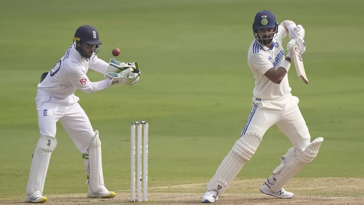 KL Rahul bats during the second day of India's first test match against England in Hyderabad - (Photo: AP)