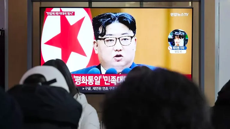 A TV screen showing North Korean Supreme Leader Kim Jong-Un - AP Photo/Ahn Young-joon