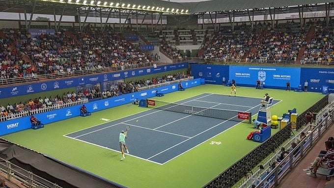 X/MaharashtraOpen : File photo of tennis action from the Tata Open Maharashtra 2022-23 in Pune.