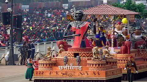 Chhattisgarh tableau during Republic Day parade rehearsals in Delhi