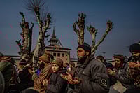 Experts Criticise Restoration of Heritage Sites In J&K File Photo : Kashmiris gathered at the Grand Mosque in Srinagar.