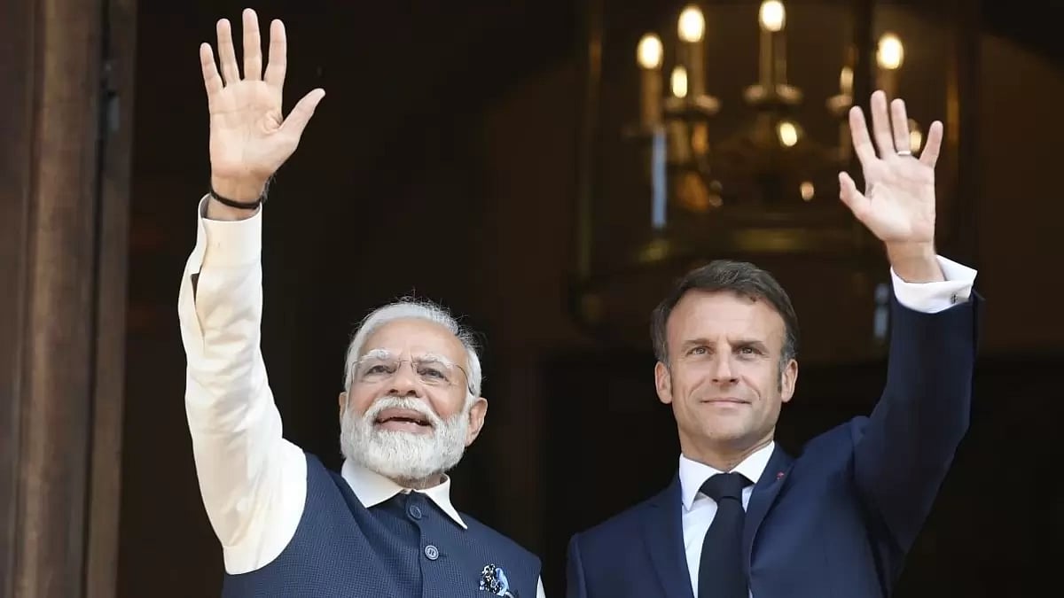AP : French President Emmanuel Macron and Indian Prime Minister Narendra Modi 