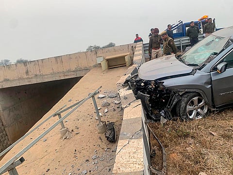 Manvendra Singh Jasol and his family were involved in a car accident in alwar, Rajasthan.