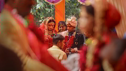 Wedding of visually impaired couple