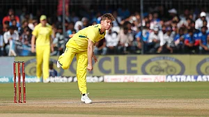 X/ @MCG : Australia spinner Adam Zampa in action