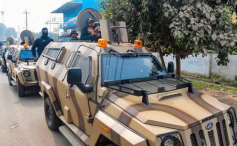 Ayodhya: Commandoes, in armoured vehicles, patrol ahead of Ram Mandir consecration ceremony