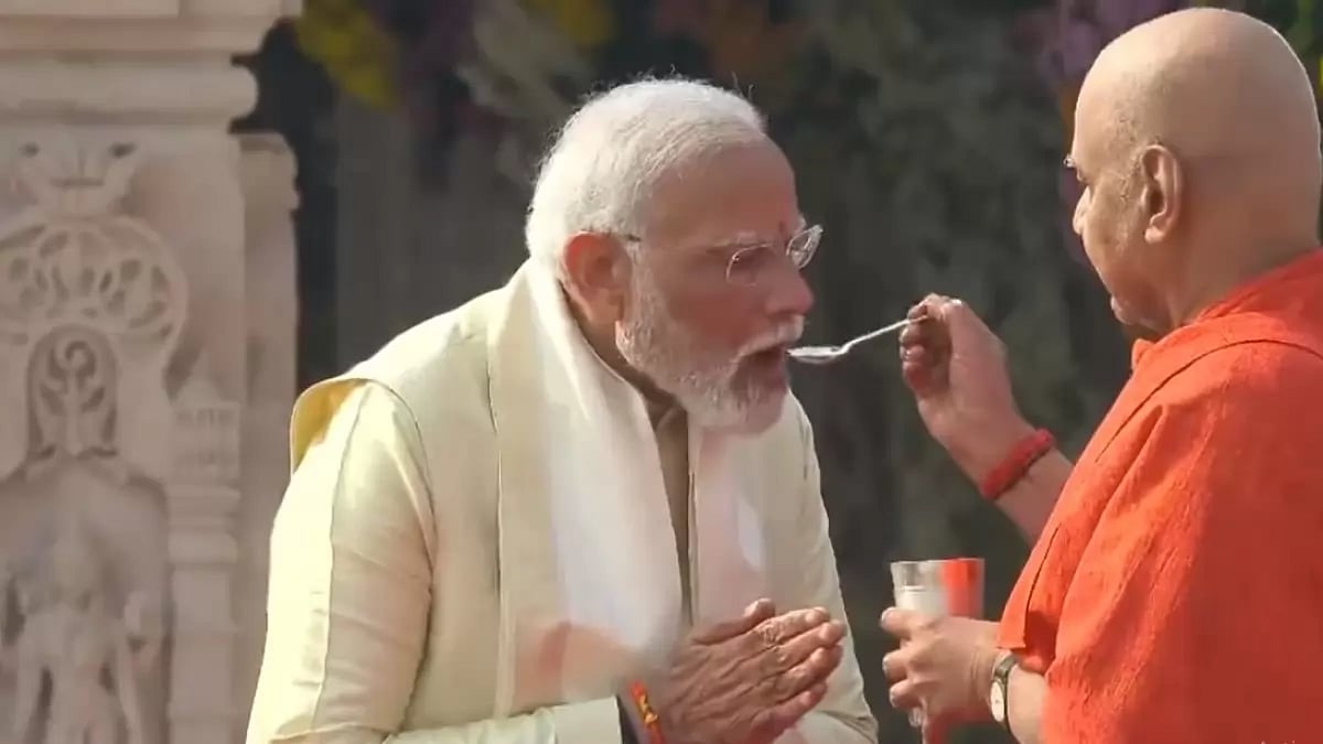 X/@ANI : PM Modi breaks his 11-day fast. 