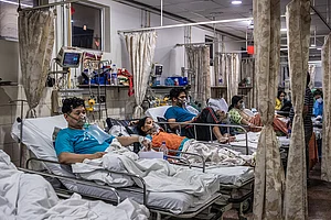 Getty Images : Covid-19 patients at a Delhi hospital during the second coronavirus wave in 2021