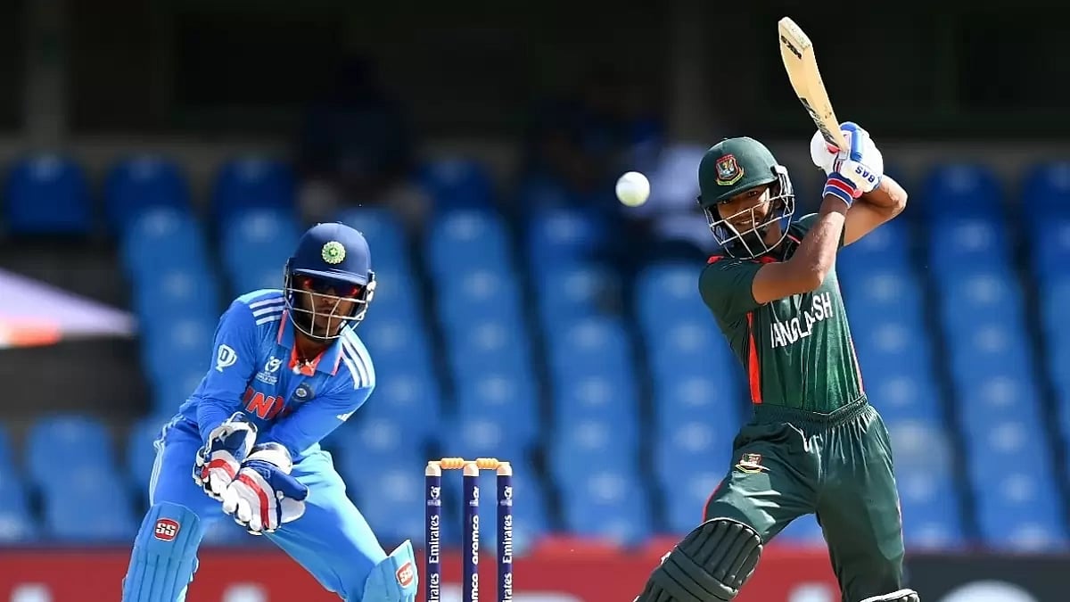 X/Bangladesh Cricket : Action from the Bangladesh vs India match at the ICC Under-19 Men's Cricket World Cup 2024 in Bloemfontein