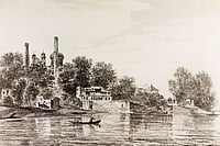 Ayodhya: Many Cities, Many Histories Photo: Getty Images : A Glimpse from the Past: View of a part of the city of Oudh painted by British artist William Hodges