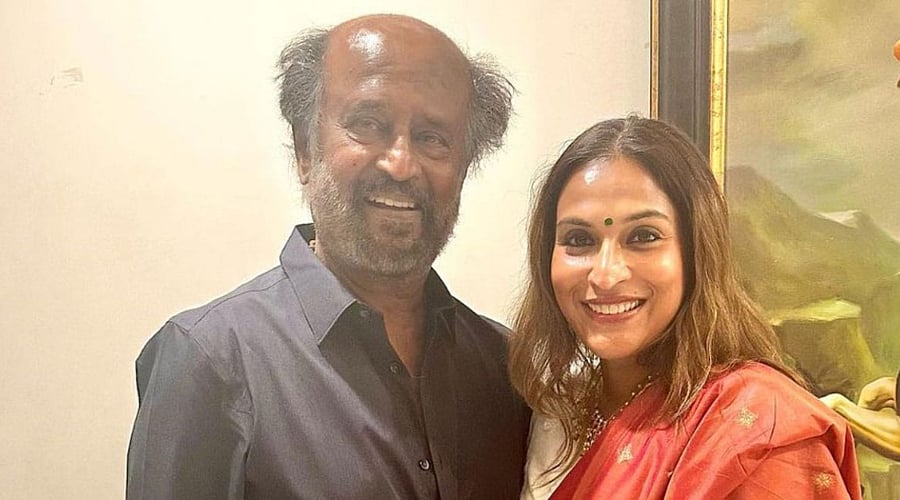 Instagram : Rajinikanth with daughter Aishwaryaa