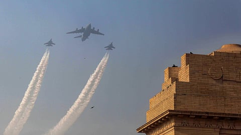 Fly-past rehearsal in Delhi for Republic Day