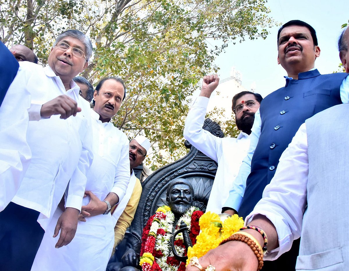 X/@mieknathshinde : Maharashtra CM Eknath Shinde with his deputies Ajit Pawar and Devendra Fadnavis