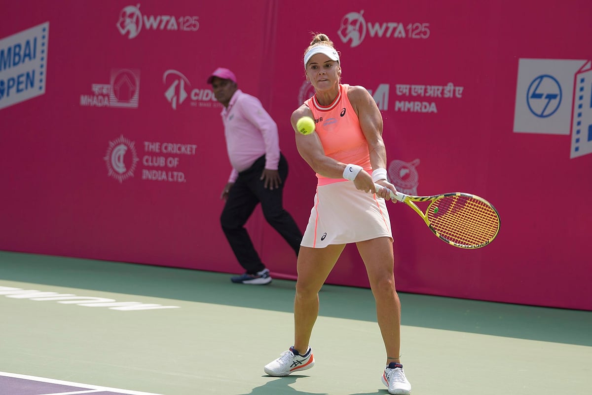 (Photo: X/ Piu Esportes) : Laura Pigossi in action during the Mumbai Open
